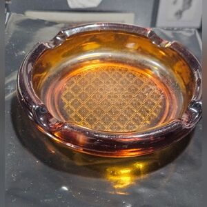 Vintage Mid-Century Amber Glass Ashtray Set Retro Barware – MCM Decor